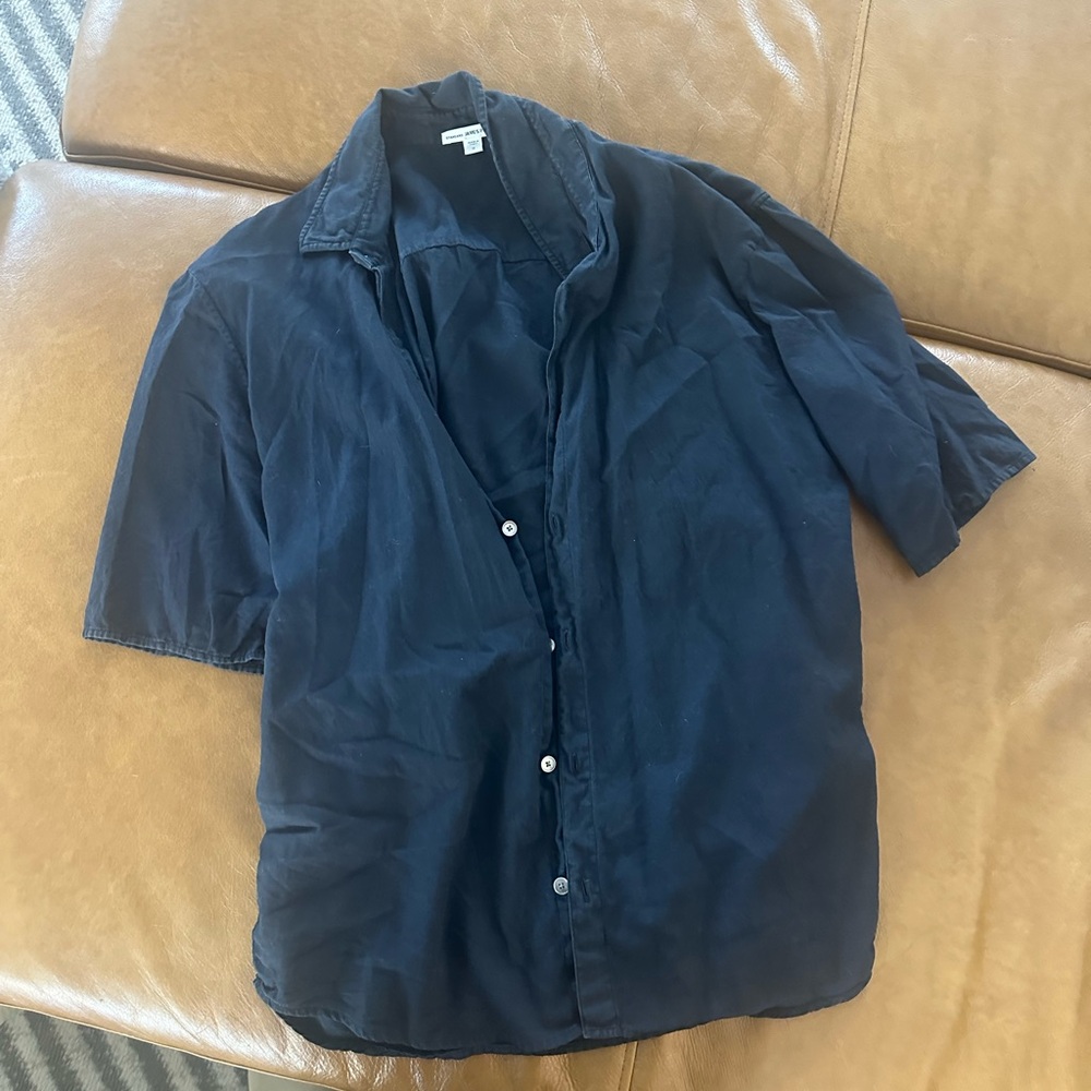 James Perse Black Casual Button Down Shirt